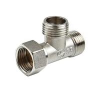 Valvola deviatrice Adattatore a T in rame G1/2 "Valvola a for vasca da bagno Bidet Spruzzatore Doccia Raccordo a 4 punti Tubo dell'acqua a tre vie