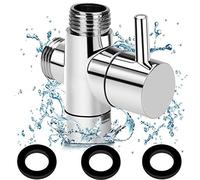 Valvola Deviatrice,BETOY 3-Vie Braccio Doccia Valvole in Ottone Massiccio 3 Vie Deviatore Doccia Rubinetto Utilizzato in Cucina, Bagno, Toilette, Sala da Pranzo, Hotel,Cromato Lucido,Argento