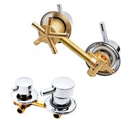 Valvola deviatrice doccia a 3 vie in ottone massiccio con miscelatore acqua calda e fredda, G1/2, 9 cm-14,5 cm, ideale per rubinetti di vasca, cabine doccia e bagni turchi