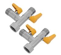 Valvola Deviatrice Doccia a Tre 2 Pezzi in Ottone Nichelato G1/2 | Raccordo a T Filettatura Interna 1/2, Giunto Girevole 360°, Due Maniglie a Leva