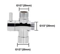 Valvola deviatrice doccia G12 in ottone massiccio con canale acqua grande per al