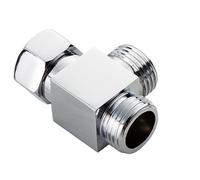 Valvola Deviatrice G1/2” a 3 Vie T Adattatore Doccia Rubinetto 3 Vie Deviatore Doccia Rubinetto Rubinetto Doccia Lavello Bagno Cucina, Deviatore con Filettatura Interna/esterna 1/2”, Cromato Lucido
