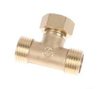 Valvola deviatrice G1/2 in ottone per doccia, adattatore a T per rubinetto del WC, splitter per bidet, spruzzatore, collegamento a tre vie, argento, 52 x 27 mm (oro)