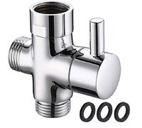 Valvola Deviatrice, G1/2" Valvola Deviatore Doccia 3 Vie con Guarnizioni | Valvola di Commutazione a 3 Vie, Bathroom Valvola Angolo per Ottone Massiccio, Valvole Deviatrice Universale a T