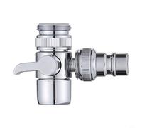 Valvola deviatrice in ottone 1-in-2-out con arresto automatico dell'acqua per rubinetti del bagno e della cucina, compatibile con estremità filettate standard 22/24 e tubi di ingresso della lavatrice