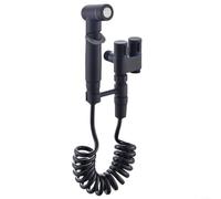 Valvola deviatrice in ottone con 1 ingresso e 2 uscite per WC e lavanderia, rubinetto regolabile a doppio flusso di controllo, adattatore per tubo resistente per bagno, 19 cm, nero elegante