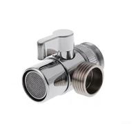Valvola deviatrice M22 x per lavello M24 con corpo in ottone e rivestimento cromato Maniglia da 1/4 di giro per flusso d'acqua a 2 vie tra rubinetto e spruzzatore 1/2 uscita IPS