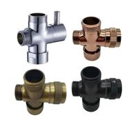 Valvola deviatrice ottone 3 vie doccia | 1/2-3/4 rubinetto testa regolabile kit(Black)
