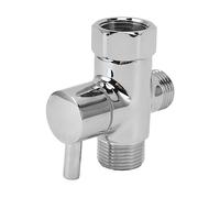 Valvola Deviatrice per Braccio Doccia con Uscita Acqua da 7/8 Pollici Ingresso Acqua da 1/2 Pollici, Deviatore Acqua a 3 Vie in Ottone Cromato Lucido Adattatore a T per Soffione Doccia
