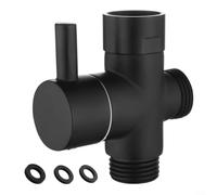 Valvola Deviatrice per doccia 3 Vie Ottone Nero G1/2 Valvola | 3 vie ingresso/uscita, ottone resistente, finitura nera opaca, ideale per doccia moderna, sistema idraulico
