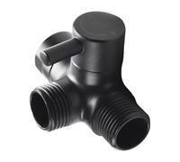 Valvola deviatrice per doccia a 3 vie in ottone, G1/2, splitter a T, palmare e testa fissa, connettore di controllo a doppia uscita per bagno, argento (nero)