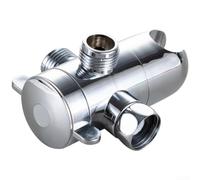 Valvola deviatrice per doccia a tre vie in ABS con connessione sicura per dividere il flusso d'acqua disponibile nei colori argento e nero per soddisfare le esigenze moderne di arredamento del bagno e