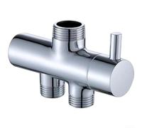 Valvola deviatrice per doccia, montaggio a parete, 2 vie, in rame cromato, con interruttore di rotazione per una transizione fluida tra le uscite dell'acqua (cromata)