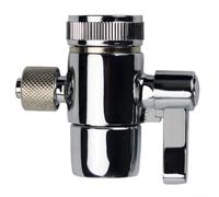 Valvola deviatrice per lavello in ottone argentato con filettatura femmina M22 da 22 mm e raccordo per tubo RO da 1/4", adatta per la maggior parte dei rubinetti standard da cucina o bagno