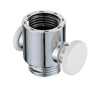 Valvola deviatrice per regolatore del flusso d'acqua con interruttore di spegnimento per soffione doccia e spruzzatore per bidet, integrazione su raccordi standard (argento + bianco)