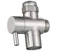 Valvola deviatrice per rubinetto del bagno, in ottone, a 3 vie, con dado girevole, aeratore rimovibile e adattatore da M22 a maschio per filettature standard da 1/2 pollici (nichel spazzolato)