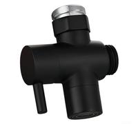 Valvola deviatrice per rubinetto del bagno, in ottone, splitter a 3 vie, con dado girevole e adattatore rimovibile per tubo del lavandino (nero)