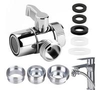 Valvola deviatrice per soffione doccia a 3 vie, attacco per tubo doccia per rubinetti da bagno, adattatore splitter cromato M22 X M24/M28 Miscelatore per vasca da bagno Tubo doccia Braccio deviatore