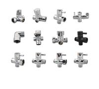 Valvola deviatrice per soffione doccia, Adattatore for valvola deviatrice for doccia a 3 vie in ottone G1/2 G3/4 pollici argento for doccia fissa portatile(A7)