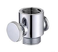 Valvola deviatrice regolabile per soffione doccia con regolatore di flusso e interruttore di spegnimento, materiale ABS, compatibile con dispositivi da bagno, argento (argento)