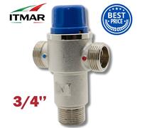 Valvola Deviatrice Termostatica 3/4" Impianto Solare Termico Acqua Calda Caldaia