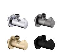 Valvola di arresto 'acqua singola e doppia con ingresso cromato nero oro rosa G1/2 for bagno, WC, cucina(Brushed Gold)