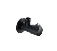 Valvola di arresto ad angolo a un quarto di, valvola di intercettazione del rubinetto in acciaio inossidabile 304 G1/2, valvola di controllo 'acqua fredda/calda, verniciata nera(Cold Water)