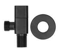 Valvola di Arresto Ad Angolo G1/2, Valvola Ad Angolo di Chiusura in Ottone Nero Opaco con Flangia, Accessorio per Lavabo per WC da Bagno per Home Office