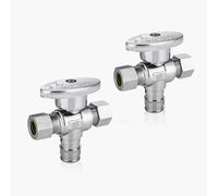 Valvola di arresto angolare a doppia uscita, ingresso FIP da 1/2" x uscite a compressione da 3/8" - Valvola di intercettazione in ottone cromato(2pack PEX Expansion)
