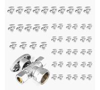 Valvola di arresto angolare a doppia uscita, ingresso FIP da 1/2" x uscite a compressione da 3/8" - Valvola di intercettazione in ottone cromato(50pack FIP)