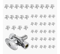 Valvola di arresto angolare a doppia uscita, ingresso FIP da 1/2" x uscite a compressione da 3/8" - Valvola di intercettazione in ottone cromato(50pack PEX Crimp)