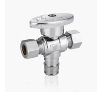Valvola di arresto angolare a doppia uscita, ingresso FIP da 1/2" x uscite a compressione da 3/8" - Valvola di intercettazione in ottone cromato(1pack PEX Expansion)