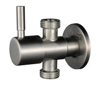 Valvola di arresto angolare in acciaio inossidabile 304 filettata G1/2", 1 ingresso, 2 uscite, connettore di alimentazione dell'acqua for rubinetto del bagno, cucina e WC