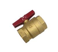 Valvola di arresto dell'acqua in ottone stelo a farfalla grande flusso ispessito valvola corta nucleo sfera maschio Threa (1l2 F-M DN15 B)