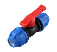 Valvola di arresto per rubinetto da 20 mm, 25 mm, 32 mm, valvola a sfera in PE, tubo a compressione, montaggio finale a prova di perdite, struttura in plastica facile da usare, per tubi in PE, PVC e