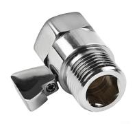 Valvola di arresto per soffione doccia in ottone massiccio con controllo del flusso, connettore G1/2 cromato lucido per risparmio idrico e regolazione della pressione, argento