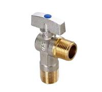 Valvola di arresto universale dell'acqua con maniglia, valvola di arresto angolare del flusso d'acqua calda/fredda per accessori da bagno (freddo, DN15)