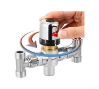 Valvola di bypass regolabile in acciaio inossidabile 304 acqua calda | Alloggiamento in rame, regolabile 20-60 °C, temperatura individuale, distribuzione rapida, comodo