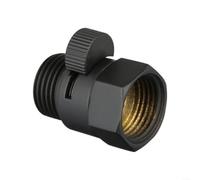 Valvola di chiusura G1/2 in ottone massiccio nero per soffione doccia, controllo del flusso d'acqua e regolatore di pressione con finitura opaca, design a prova di perdite per un efficiente risparmio