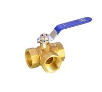 Valvola di controllo, 1/4" 3/8" 1/2" 3/4" 1" valvola a sfera a tre vie filettatura femmina ottone tubo acqua, gas, riscaldamento adattatore connettore tipo L tipo T(1/2",T-type)