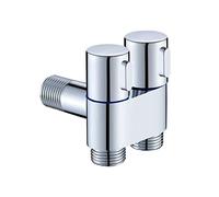 Valvola di Controllo 1 in 2 Fuori - Rubinetto da Bagno Con Doppia Maniglia per Bidet - Facile da Montare, G1/2