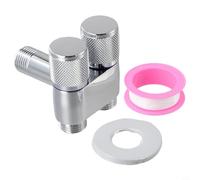 Valvola di controllo a doppia presa G12 1 in due uscite corpo in lega per lavatrice rubinetto bagno WC bidet installazione spruzzatore (argento)
