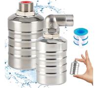 Valvola di controllo automatica del livello dell'acqua 2 pcs 1/2 Valvola galleggiante in acciaio inossidabile, interruttore galleggiante d'acqua di grado alimentare per serbatoio, depressione de