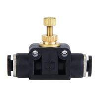 Valvola di controllo del flusso d'aria a forma di T Raccordo pneumatico a innesto in rame Valvola a sfera del flusso d'aria Tubo del tubo Regolatore a connessione rapida Controller(8mm)