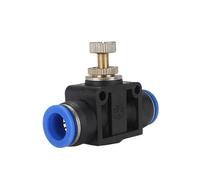 Valvola di controllo del flusso d'aria pneumatica da 2 pezzi, raccordi for tubi flessibili a innesto rapido da 4/6/8/10/12 mm for aria e acqua, controllo della velocità regolabile(SLA-12mm)
