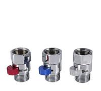 Valvola Di Controllo Del Flusso Dell'acqua Con Giunzione In Ottone For Doccia Da Bagno, Valvola Di Intercettazione Angolare Dritta, Accessorio For Rubinetto Dell'acqua Da Bagno(Silver)