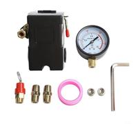 Valvola di controllo del pressostato del compressore d'aria con design automatico dell'interruttore e manometro, compatibile con compressore d'aria 110 V 240 V (135-175 psi)