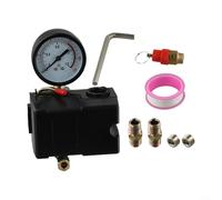 Valvola di controllo del pressostato del compressore d'aria con design automatico dell'interruttore e manometro, compatibile con compressore d'aria 110 V 240 V (95-125 psi)