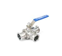 valvola di controllo del sistema di irrigazione mu L/T Tipo O/D 19/25/32/38mm 1.5" Tri Clamp Ghiera O/D 50.5mm Valvole a sfera(Tube Od 19mm,L Port)