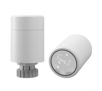 Valvola di controllo della temperatura programmabile per termostato Tuya Smart Radiatore, compatibile con Alexa e Tuya App, Gamma regolabile 5-35℃, Programmazione settimanale, Bassa (A)